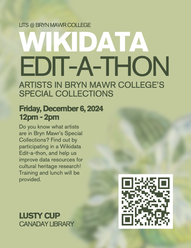 Poster for Wikidata Editathon event in green