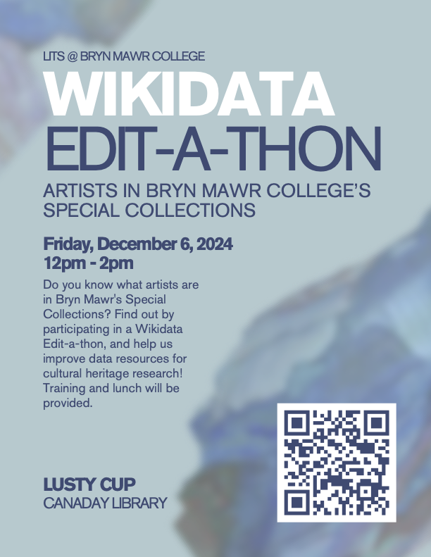 Poster for Wikidata Editathon event in blue